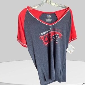 MLB women's deep V-Neck T-shirt Size:Large